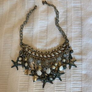 Ocean-Inspired Starfish Necklace in Gold and Green